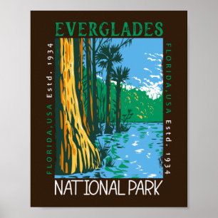 Everglades nationalpark Florida Distress Retro Poster