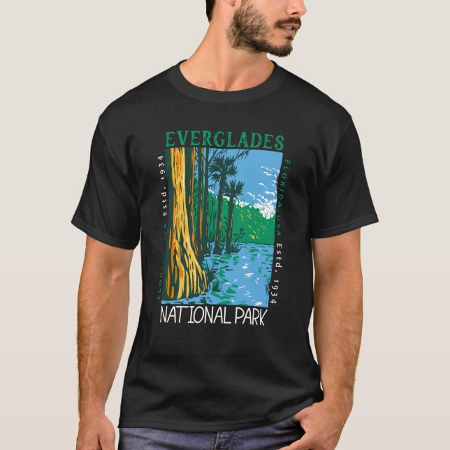 Everglades nationalpark Florida Distress Retro T Shirt (Framsida)