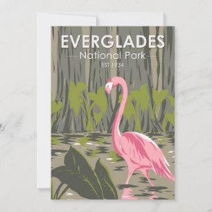 Everglades nationalpark Florida Flamingo Vintage Julkort