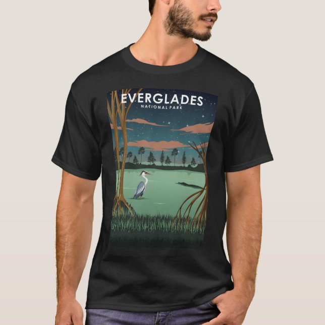 Everglades nationalpark Florida i natt T Shirt (Framsida)