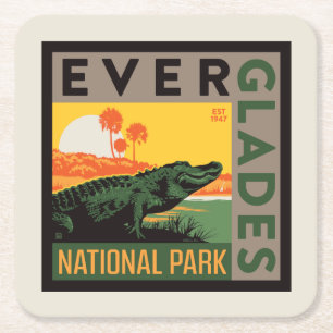 Everglades nationalpark Florida Underlägg Papper Kvadrat