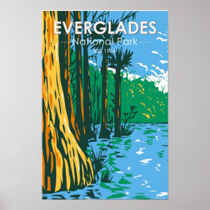 Everglades nationalpark Florida Vintage Poster