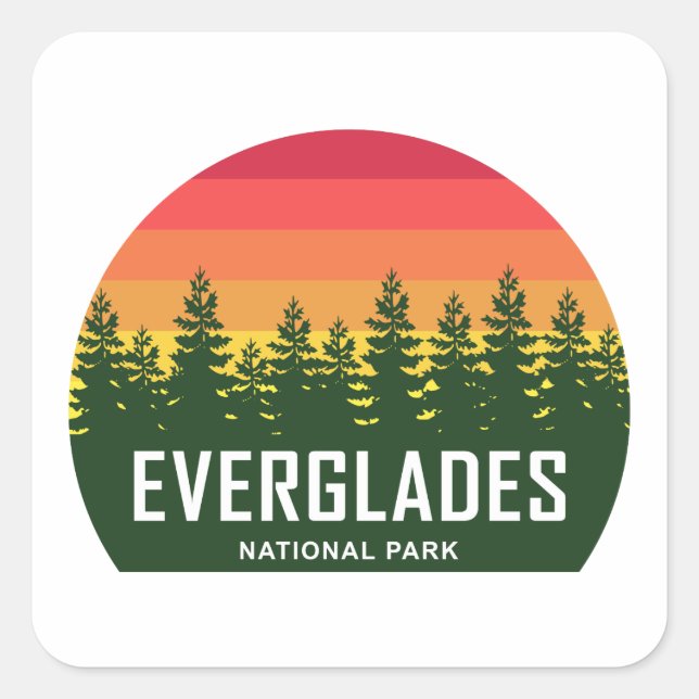 Everglades nationalpark fyrkantigt klistermärke (Framsida)