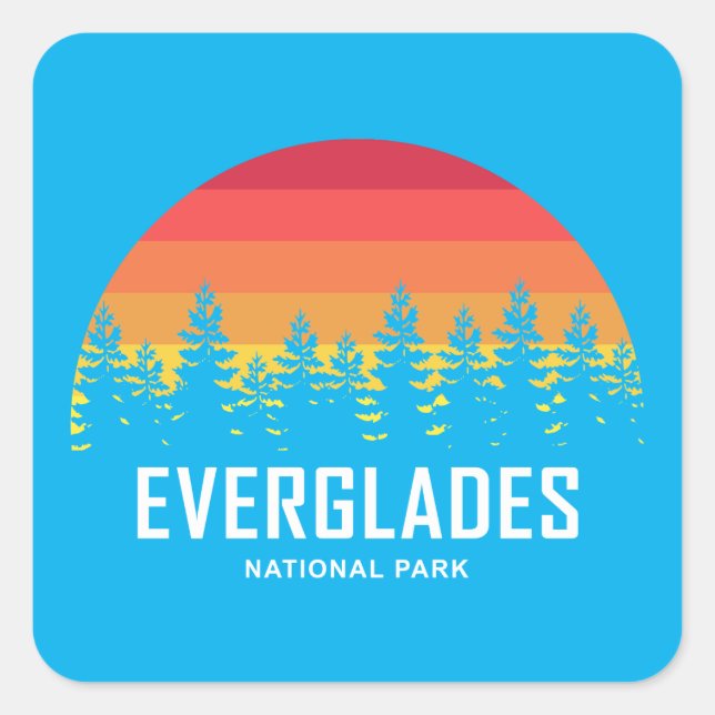 Everglades nationalpark fyrkantigt klistermärke (Framsida)