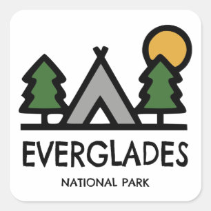 Everglades nationalpark fyrkantigt klistermärke