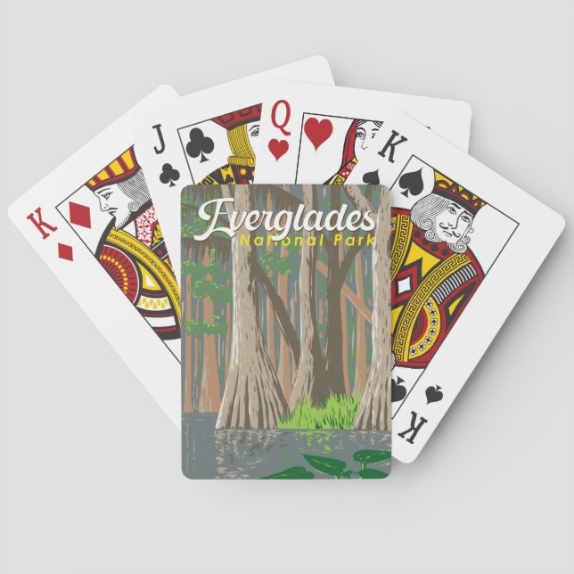 Everglades nationalpark Illustration Travel Art Casinokort (Baksidan)