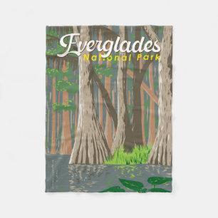 Everglades nationalpark Illustration Travel Art Fleecefilt