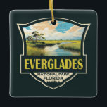 Everglades nationalpark Illustration Travel Art Julgransprydnad Keramik<br><div class="desc">Everglades vektorteckningsdesign. Parken består av kustmangrovar,  såggräs och gräs-plattskogar som hyser hundratals djurarter.</div>