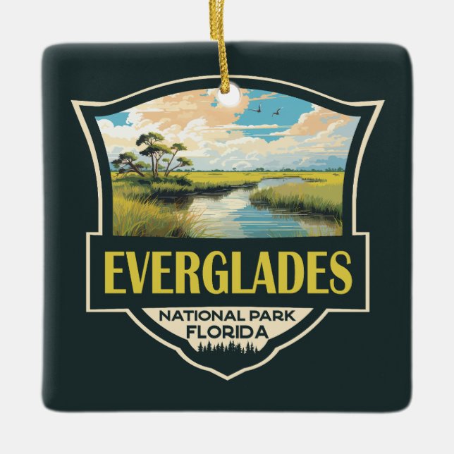 Everglades nationalpark Illustration Travel Art Julgransprydnad Keramik (Framsida)