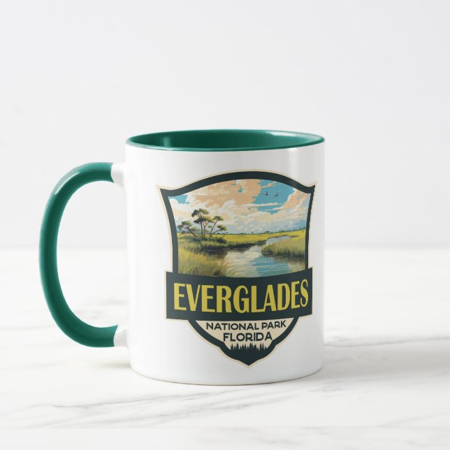 Everglades nationalpark Illustration Travel Art Mugg (Vänster)