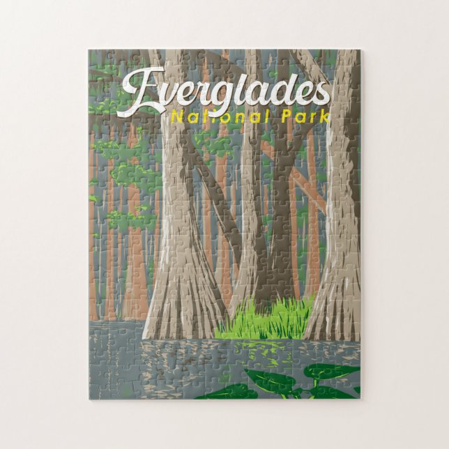 Everglades nationalpark Illustration Travel Art Pussel (Vertikal)