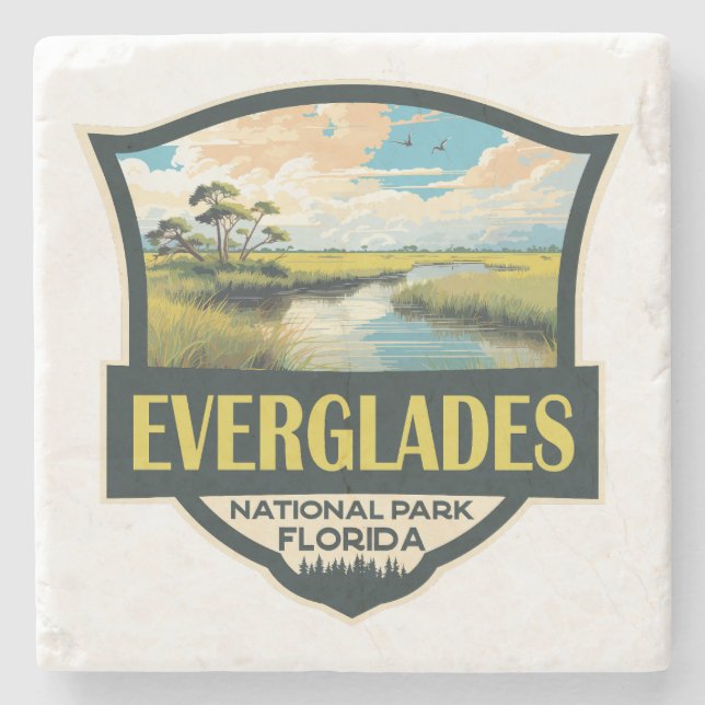 Everglades nationalpark Illustration Travel Art Stenunderlägg (Framsidan)