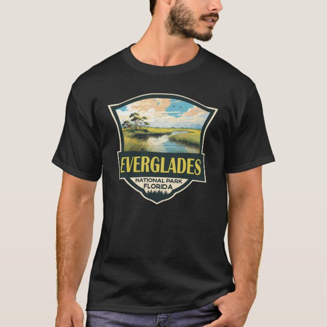 Everglades nationalpark Illustration Travel Art T Shirt (Framsida)