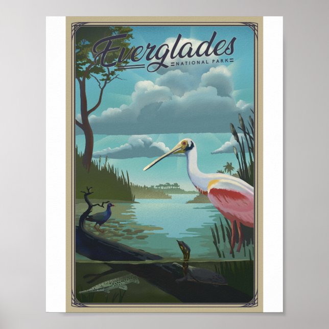Everglades nationalpark Litho Artwork Poster (Framsidan)