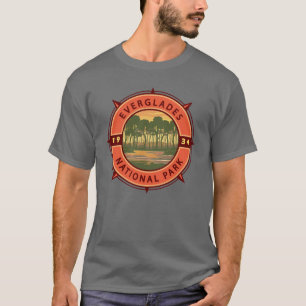 Everglades nationalpark Sunset Retro Compass T Shirt