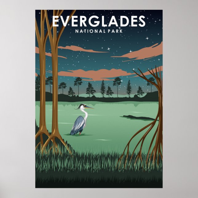 Everglades nationalpark Travel Poster (Framsidan)