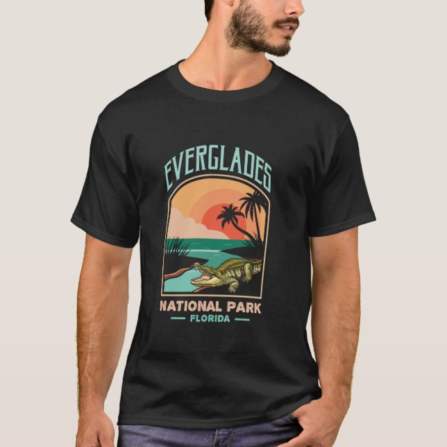 Everglades nationalpark US Crokodile Florida Alli T Shirt (Framsida)
