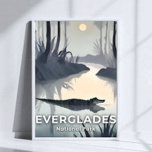 Everglades nationalpark | Vattenfärgsalligator