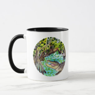 Everglades nationalpark - vattenfärgskonst mugg