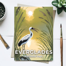 Everglades nationalpark | Vattenfärgsstork Vykort