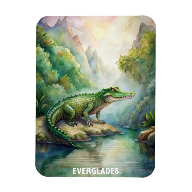 Everglades nationalpark Watercolor Magnet (Vertikal)