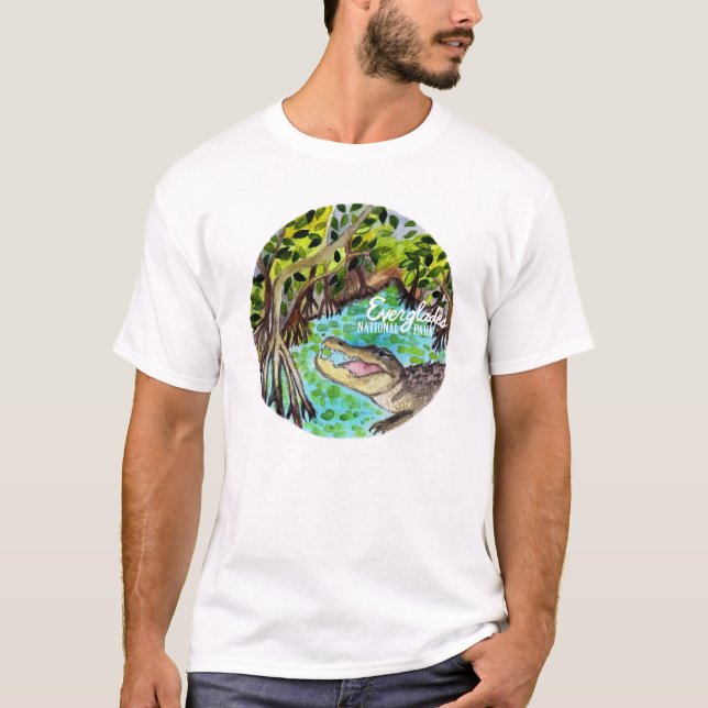 Everglades nationalpark Watercolor T Shirt (Framsida)