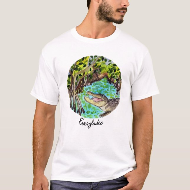 Everglades nationalpark Watercolor T Shirt (Framsida)