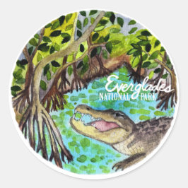 Everglades nationalparkens vattenfärg runt klistermärke