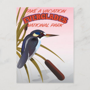 Everglades vintage resor poster. vykort