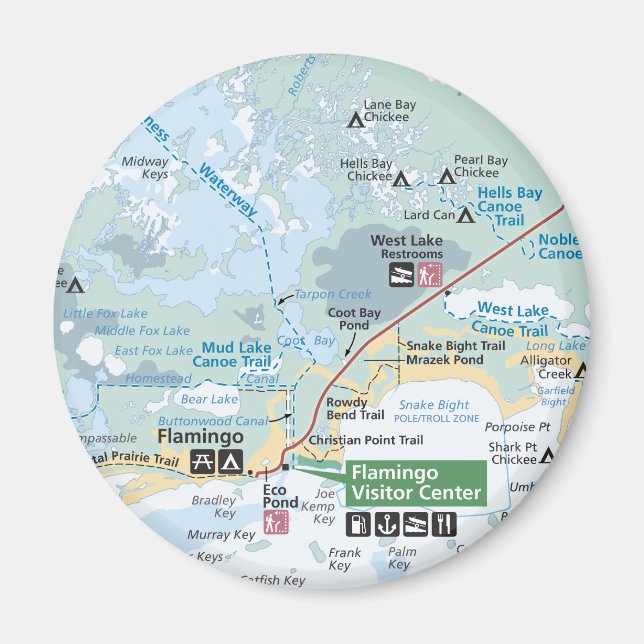 Evergladeskartamagnet Magnet (Framsidan)