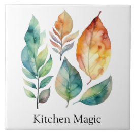 Evergreen & Amber Foliage Art, anpassningsbar Kakelplatta