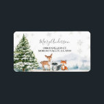 Evergreen Animal Winter Onederland Adress Adressetikett<br><div class="desc">Evergreen Animal Winter Onederland Birthday Address Label</div>