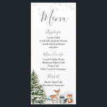 Evergreen Animal Winter Onederland Birthday Meny<br><div class="desc">Evergreen Animal Winter Onederland Birthday Menu Card</div>