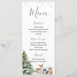 Evergreen Animal Winter Onederland Birthday Meny