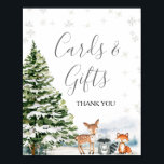 Evergreen Animal Winter Onederland Cards & Gifts Poster<br><div class="desc">Evergreen Animal Winter Onederland Cards & Gifts Poster</div>