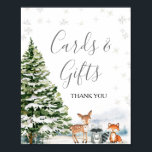 Evergreen Animal Winter Onederland Cards & Gifts Poster<br><div class="desc">Evergreen Animal Winter Onederland Cards & Gifts Poster</div>