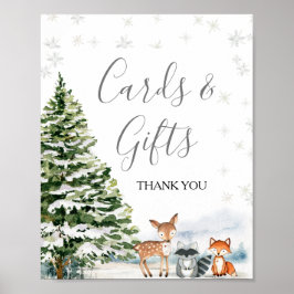 Evergreen Animal Winter Onederland Cards & Gifts Poster
