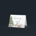 Evergreen Animal Winter Onederland Folded Tack Kort<br><div class="desc">Evergreen Animal Winter Onederland Birthday Folthday Folttag You Card</div>