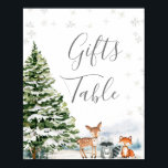 Evergreen Animal Winter Onederland Gifts Bord Poster<br><div class="desc">Evergreen Animal Winter Onederland Birthday Gifts Bord Sign</div>