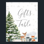Evergreen Animal Winter Onederland Gifts Bord Poster<br><div class="desc">Evergreen Animal Winter Onederland Birthday Gifts Bord Sign</div>