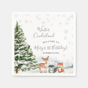 Evergreen Animal Winter Onederland Papper Pappersservett