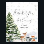 Evergreen Animal Winter Onederland Tack Poster<br><div class="desc">Evergreen Animal Winter Onederland Birthday Tack du Card-skylt</div>