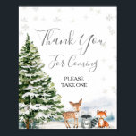 Evergreen Animal Winter Onederland Tack Poster<br><div class="desc">Evergreen Animal Winter Onederland Birthday Tack du Card-skylt</div>