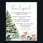 Evergreen Animal Winter Onederland Time Capsule Poster<br><div class="desc">Evergreen Animal Winter Onederland Time Capsule Game Sign</div>