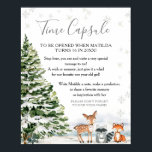 Evergreen Animal Winter Onederland Time Capsule Poster<br><div class="desc">Evergreen Animal Winter Onederland Time Capsule Game Sign</div>