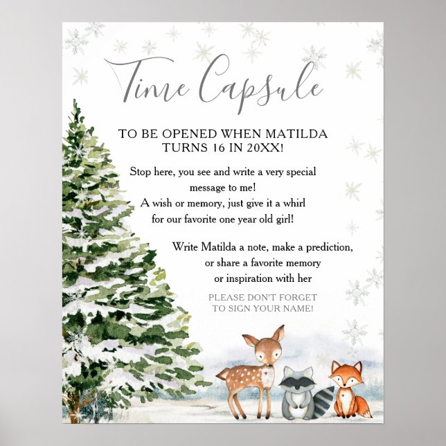Evergreen Animal Winter Onederland Time Capsule Poster (Framsidan)