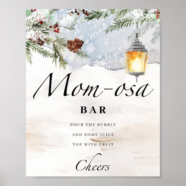 Evergreen baby är kallet utanför Mamma-osa pub Poster (Framsidan)