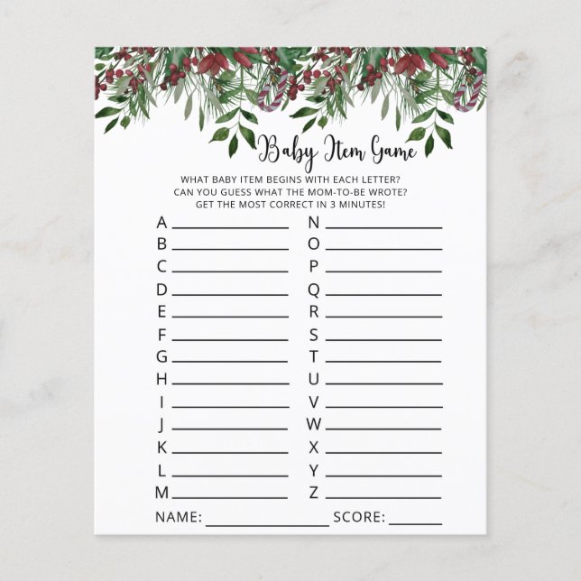 Evergreen Baby Item Game. Barnstödsspel (Framsida)