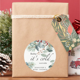 Evergreen Baby sitt kall utanför babyduschen Runt Klistermärke