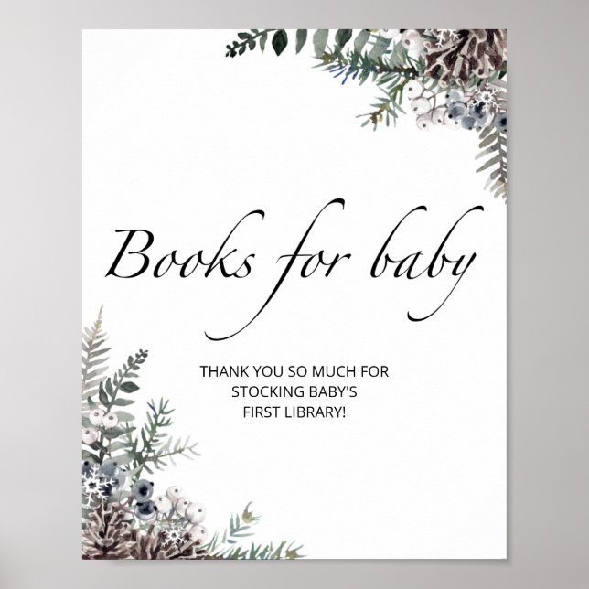 Evergreen babydusch bokar för baby poster (Framsidan)